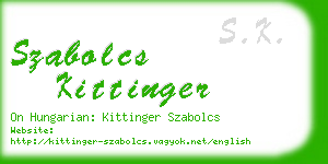 szabolcs kittinger business card